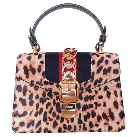 gucci sylvie leopard bag|Gucci boston bag guccissima.